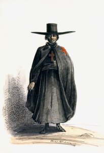 Missionaire au Perou, ca 1840 (akvarell)