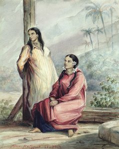 Två tahitiska kvinnor, ca 1841-48