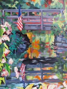Speglingar i American Flag Bridge av Maxine Shore