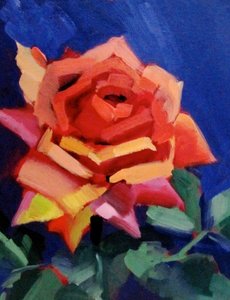 En livfull rosblomma av Maxine Shore