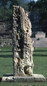 Copan Stela H, sen klassisk period, ca 730 e.Kr.