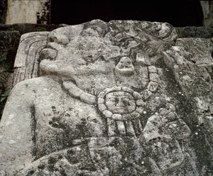 Stele i hus A, uteplats 2 i palatset av Mayan