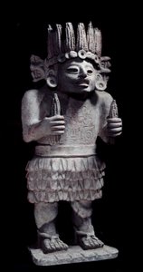 Pre-columbiansk civilisation: Mayastaty som representerar pigornas gud. Paris, Musee de l