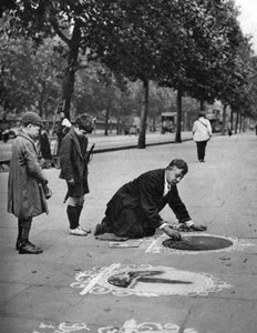 Trottoarkonstnär, Embankment, London, 1926-1927 av McLeish