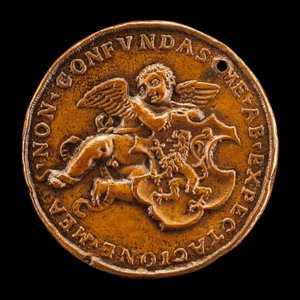 Putto Holding Arms of Vitry [omvänd], 1518. av Medallist of 1518