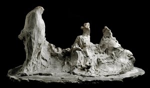 Samtal i en trädgårdsskulptur av Medardo Rosso (1858-1928) Barzio, Museo Medardo Rosso