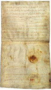 Diplom av Filip I till förmån för klostret St. Crépin i Soissons, med signatur av Anne av Kiev, Frankrikes drottning, 1063 av Medieval Document