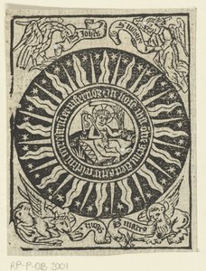 Kristusbarnet tuktar sig själv. av Meester van de Delbecq Schreiber Passie (attributed to)