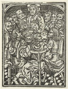 Sista måltiden av Meester van de Delbecq Schreiber Passie (attributed to)