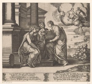 Psyche får besök av sina systrar Story of Amor and Psyche (serietitel) av Meester van de Dobbelsteen