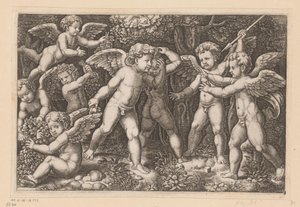 Spelar putti Tapisserier av påven (serietitel) Tapezzerie de Papa (serietitel)