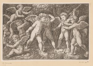 Spelar putti Tapisserier av påven (serietitel) Tapezzerie de Papa (serietitel)