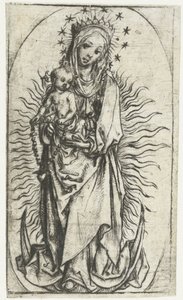 Madonna med stjärnkrona och radband på halvmånen