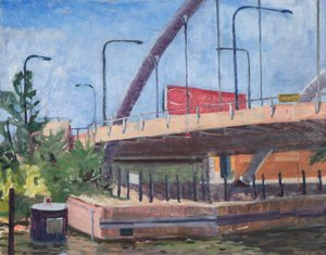 Damen Bridge from the River, 2011 (olja på duk)