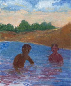Evening Swim, 2017 (olja på duk)