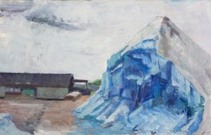 Saltpile Along the Cal Sag Canal, 2014 (olja på duk)