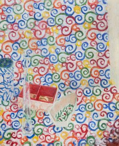 Stilleben med glasflaska, 2013 (olja på duk) av Megan Williamson