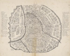 Karta över Moskva. Från: Augustin von Meyerberg och hans resa till Ryssland, 1661. av Meierberg
