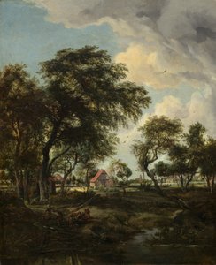En gård i solljuset, 1668. av Meindert Hobbema