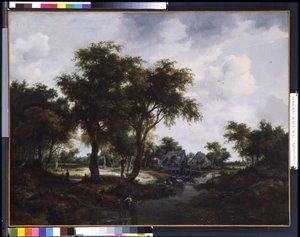 The Water Mill (The Trevor Landscape) (olja på duk) av Meindert Hobbema