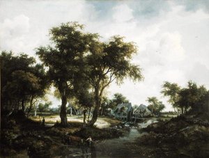 Vattenkvarnen av Meindert Hobbema