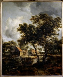 Vattenkvarnen Målning av Meindert Hobbema (1638-1709) (ec.flam.) 1600-talet Sön. 0,8x0,66 m Paris, Louvren.