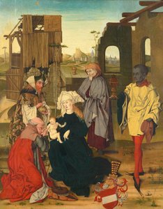 Tillbedjan av Magi av Meister der Anbetung mit dem Bindenschild
