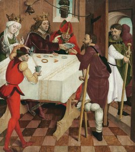 Allmosor donation av St. Oswald av Meister der Oswaldlegende