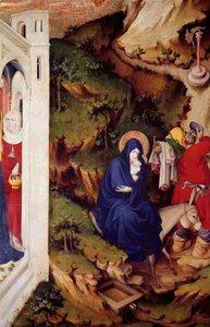 Flygningen till Egypten Detalj av den högra delen av altartavlan till Chartreuse av Champmol. Trämålning av Melchior Broederlam (mellan 1381 och 1409 ca.) 1393-1399. Sön 1,49x1,8 m Dijon, konstmuseum