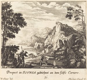 Istrien, Fårbukten av Melchior Küsel after Johann Wilhelm Baur