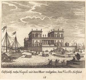 Palace, Vice Re, Neapel av Melchior Küsel after Johann Wilhelm Baur