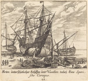 Fartyg av Melchior Küsel after Johann Wilhelm Baur