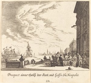 Utsikt över Neapelbukten av Melchior Küsel after Johann Wilhelm Baur