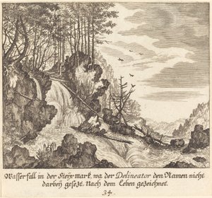Vattenfall av Melchior Küsel after Johann Wilhelm Baur