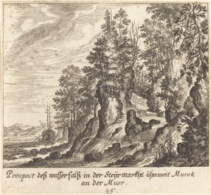 Vattenfall av Melchior Küsel after Johann Wilhelm Baur