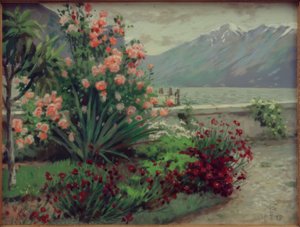 Blomsterträdgård på våren på Monte Baldo