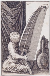 Turk spelar en harpa, 1576
