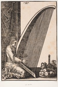 En harpist av Melchior Lorck
