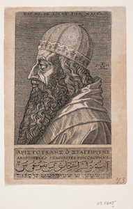 Aristoteles, halvlångt porträtt, profil åt vänster