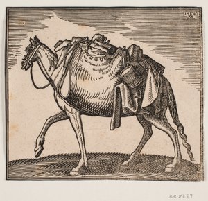 Väldigt packad häst av Melchior Lorck