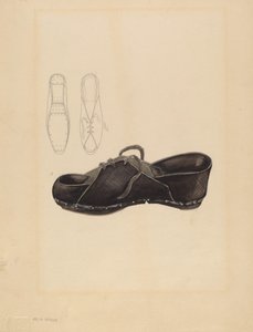 Kvinnors träsko, ca. 1936.