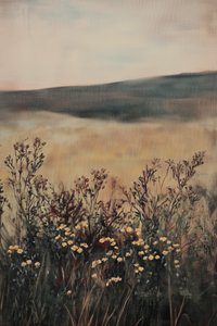 Guldgult fält med vildblommor
