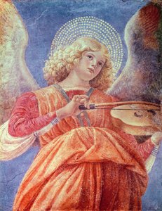 Musikalisk ängel med violin (fresco) av Melozzo da Forli
