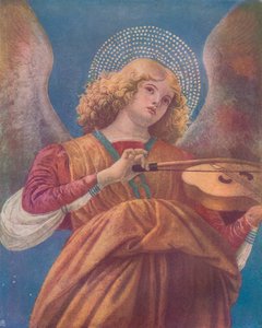 Musikalisk ängel med violinfresk, c1400-tal