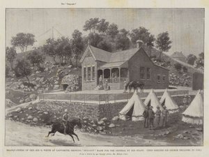 General Sir G Whites högkvarter i Ladysmith, visar Dug-Out gjord för generalen av hans stab av Melton Prior