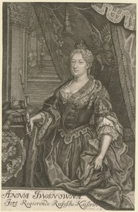 Porträtt av kejsarinnan Anna Ioannovna 1693-1740, 1733 av Mentzel