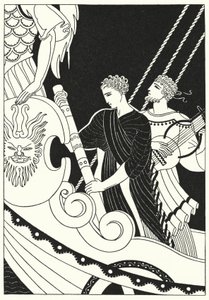 Orpheus dunkade iväg snabbt (färg litho)