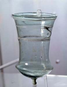 Merovingerkonst: glas. Gallien 600-talet. National Museum of Archaeology of Saint Germain en Laye