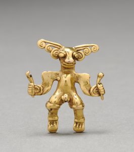 Figurhänge, c. 1000-1550 (gjutet guld)