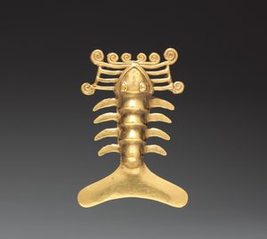 Hummerhänge, ca. 1000-1500 (gjutet guld)